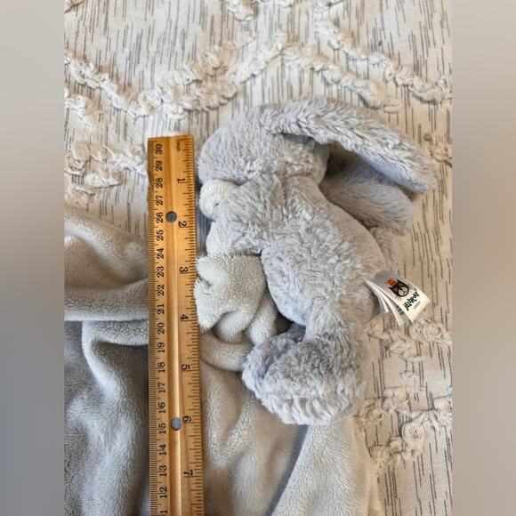Jellycat Grey Bunny Rabbit Lovey Security Blanket Plush Stuffed - Picture 7 of 8
